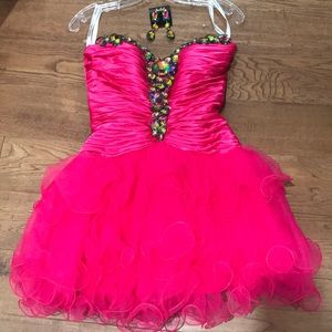 Sherri Hill Dress with matching earrings